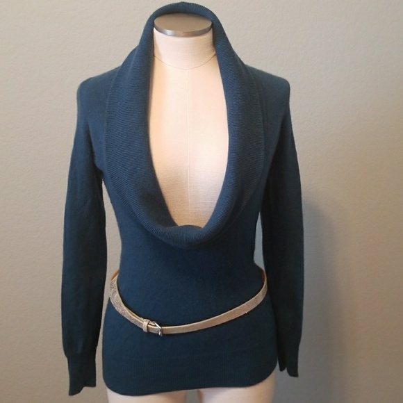 Deep Cowl Neck 100% Cashmere Sweater Tunic Small - Picture 5 of 8